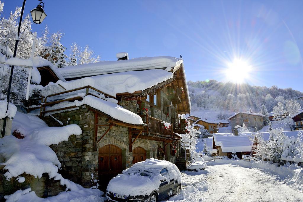 Appartement Cosy Pour 4 Personnes En Chalet De Pierres Saint-Martin-de-Belleville Luaran gambar